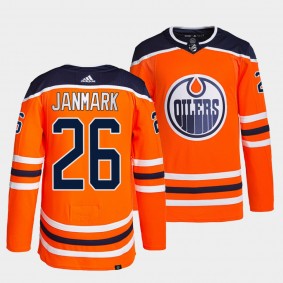 Mattias Janmark #26 Edmonton Oilers 2022 Primegreen Authentic Orange Jersey Home