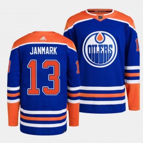Mattias Janmark Edmonton Oilers Home Royal #13 Authentic Pro Primegreen Jersey Men's
