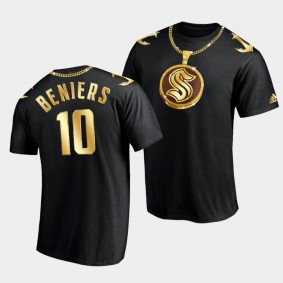Matty Beniers #10 Seattle Kraken 2021 NHL Draft Golden Edition Black T-Shirt