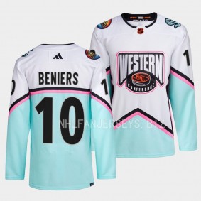 Matty Beniers 2023 NHL All-Star Western Conference Seattle Kraken #10 White Jersey Authentic