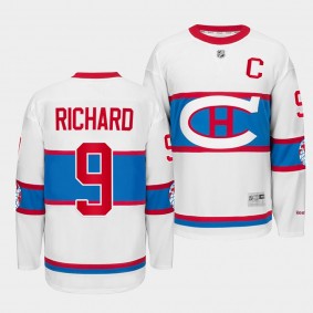 Montreal Canadiens Winter Classic 2016 Maurice Richard White #9 Throwback Jersey