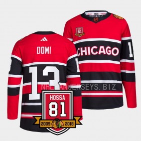 Chicago Blackhawks Only One 81 Max Domi #13 Red Reverse Retro 2.0 Jersey Men's