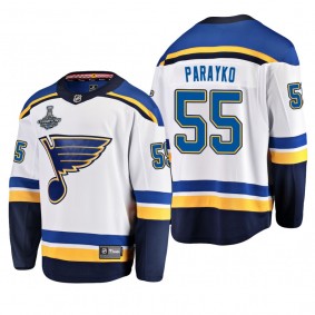 Blues Colton Parayko #55 2019 Stanley Cup Champions Away White Jersey  -  Men's