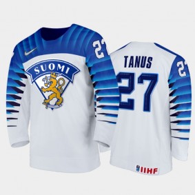 Finland Kristian Tanus #27 2020 IIHF World Junior Ice Hockey White Home Ice Hockey Jersey
