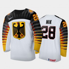 Germany Eric Mik #28 2020 IIHF World Junior Ice Hockey White Home Jersey