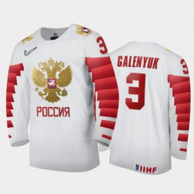 Russia Danila Galenyuk #3 2020 IIHF World Junior Ice Hockey White Home Jersey