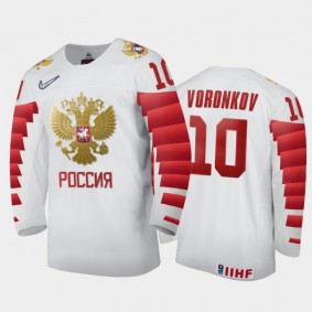 Russia Dmitri Voronkov #10 2020 IIHF World Junior Ice Hockey White Home Jersey