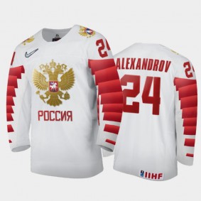 Russia Nikita Alexandrov #24 2020 IIHF World Junior Ice Hockey White Home Jersey
