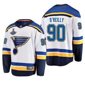 Blues Ryan O'Reilly #90 2019 Stanley Cup Champions Away White Jersey  -  Men's