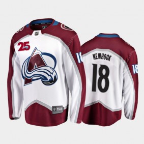 Men's Colorado Avalanche Alex Newhook #18 Away White 2021 Jersey
