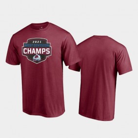 Men's Colorado Avalanche 2021 West Division Champions Burgundy T-Shirt