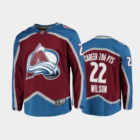 Men's Colorado Avalanche Colin Wilson #22 Career 286 PTS Home Retirement Burgundy Jersey