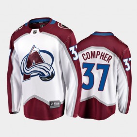 Avalanche J.T. Compher #37 Road 2021-22 White Away Jersey
