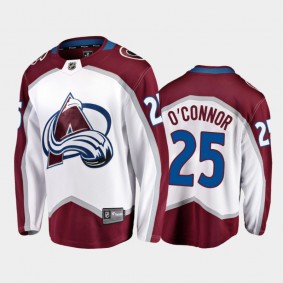 Avalanche Logan O'Connor #25 Road 2021-22 White Away Jersey