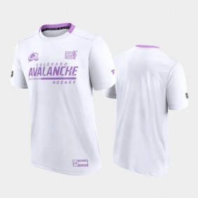 Colorado Avalanche 2021 HockeyFightsCancer Performance White T-Shirt Men