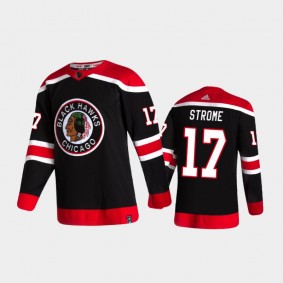 Chicago Blackhawks Dylan Strome #17 Reverse Retro 2020-21 Black Authentic Jersey