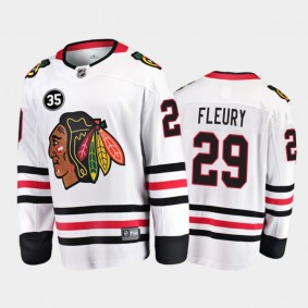 Chicago Blackhawks #29 Marc-Andre Fleury 35 Patch Honor Tony Esposito White Away Jersey