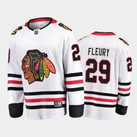 Chicago Blackhawks #29 Marc-Andre Fleury Away White 2021 Player Jersey