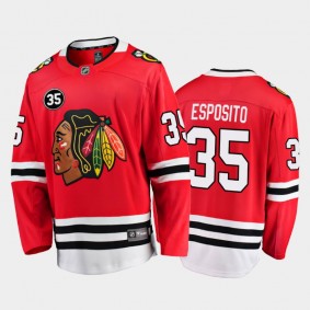 Chicago Blackhawks #35 Tony Esposito 6x NHL All-Star Red Home Jersey