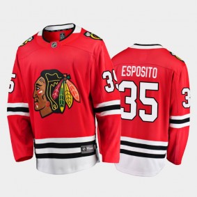 Chicago Blackhawks #35 Tony Esposito Home Red Hockey HOF 1988 Jersey
