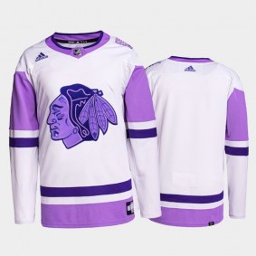Chicago Blackhawks HockeyFightsCancer White Purple Primegreen Authentic Jersey