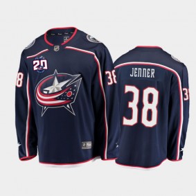 Men's Columbus Blue Jackets Boone Jenner #38 20th Anniversary Navy Home Jersey