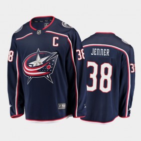 Columbus Blue Jackets #38 Boone Jenner Home Navy 2021 Captain Jersey