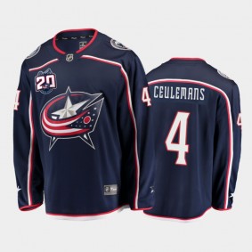 Men Columbus Blue Jackets Corson Ceulemans #4 Home Navy 2021 NHL Draft Jersey
