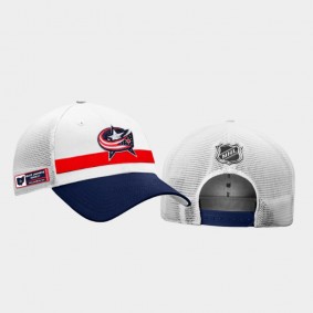 Men Columbus Blue Jackets Authentic Pro Snapback On Stage 2021 NHL Draft White Hat