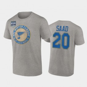Men St. Louis Blues Brandon Saad #20 2022 Winter Classic Gray T-Shirt