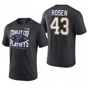Calle Rosen 2022 Stanley Cup Playoffs Charcoal Blues T-Shirt