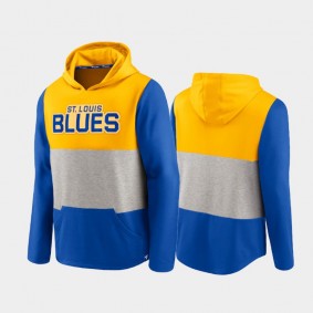St. Louis Blues Prep Color Block Men Gold Pullover Hoodie