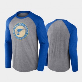 Men St. Louis Blues 2022 Winter Classic Long Sleeve Gray T-Shirt