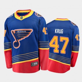 St. Louis Blues Torey Krug #47 Retro Blue 2020-21 Breakaway Player Jersey