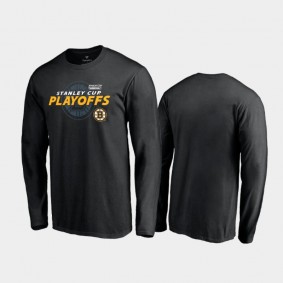 Men's Boston Bruins 2021 Stanley Cup Playoffs Turnover Long Sleeve Black T-Shirt