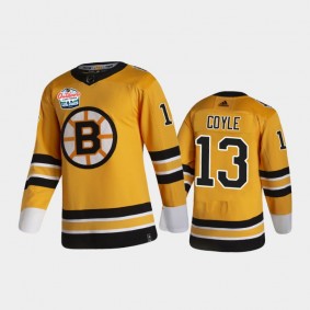 Men's Boston Bruins Charlie Coyle #13 2021 Lake Tahoe Gold Authentic Patch Jersey