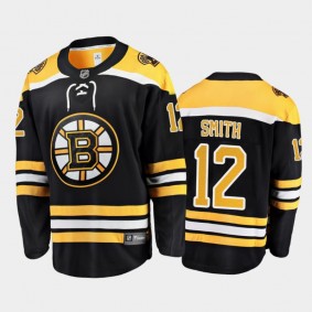 Men's Boston Bruins Craig Smith #12 Home Black 2020-21 Breakaway Player Jersey