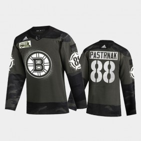 Men's Boston Bruins David Pastrnak #88 2021 Military Appreciation Night Camo Jersey