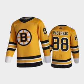 Men's Boston Bruins David Pastrnak #88 Reverse Retro 2020-21 Gold Special Edition Authentic Pro Jersey