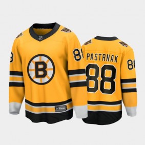 Men's Boston Bruins David Pastrnak #88 Reverse Retro Gold 2020-21 Special Edition Jersey