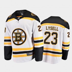 Men Boston Bruins Fabian Lysell #23 Away White 2021 NHL Draft Jersey