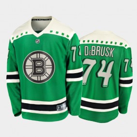 Men's Boston Bruins Jake DeBrusk #74 2021 St. Patrick's Day Green Jersey