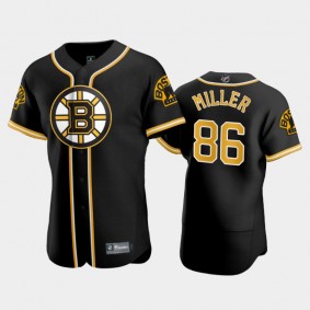 Men's Kevan Miller #86 Bruins 2020 NHL X MLB Crossover Black Jersey