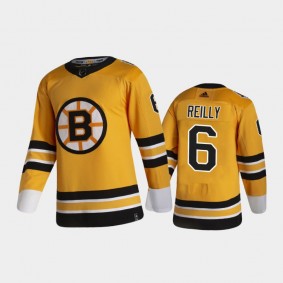 Men's Boston Bruins Mike Reilly #6 Reverse Retro 2021 Gold Authentic Jersey