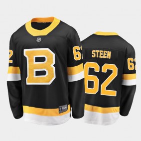 Men's Boston Bruins Oskar Steen #62 Alternate Black 2021 Jersey