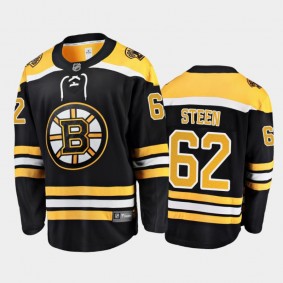 Men's Boston Bruins Oskar Steen #62 Home Black 2021 Jersey