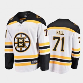 Men's Boston Bruins Taylor Hall #71 Away White 2021 Jersey
