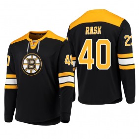 Bruins Tuukka Rask #40 Adidas Platinum Long Sleeve 2018-19 Cheap Jersey T-Shirt Black