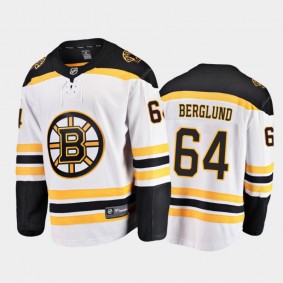 Boston Bruins Victor Berglund #64 Away White Breakaway Player Jersey