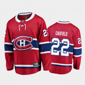 Men's Montreal Canadiens Cole Caufield #22 Home Red 2021 Jersey